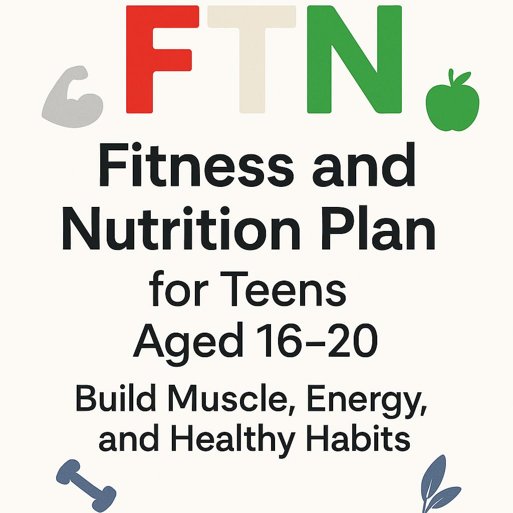 Active teens aged 16 to 20 lifting weights, running, and eating high-protein meals with vegetables and whole grains to build muscle, boost energy, and maintain healthy habits.