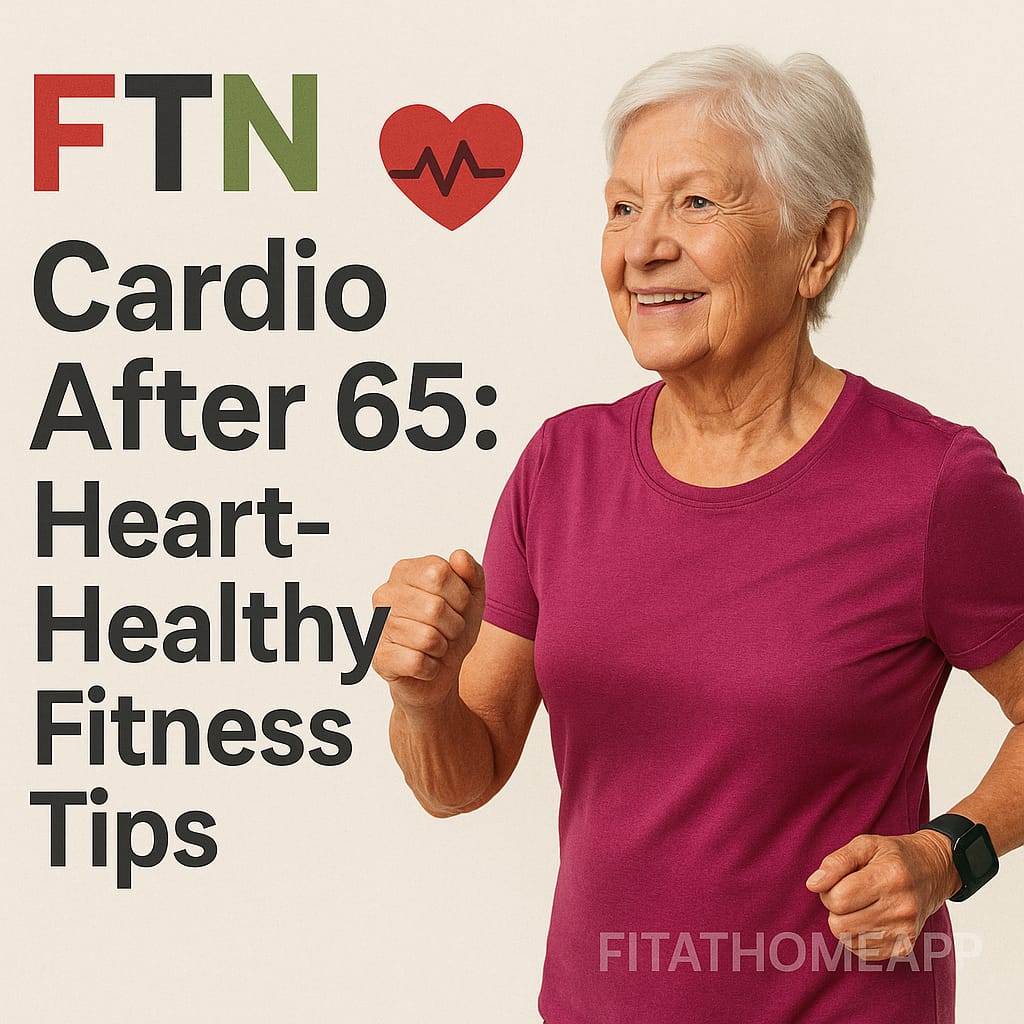 Smiling senior man walking briskly in the park, symbolizing safe and heart-healthy cardio exercises for people over 65 in the USA – FTN watermark included