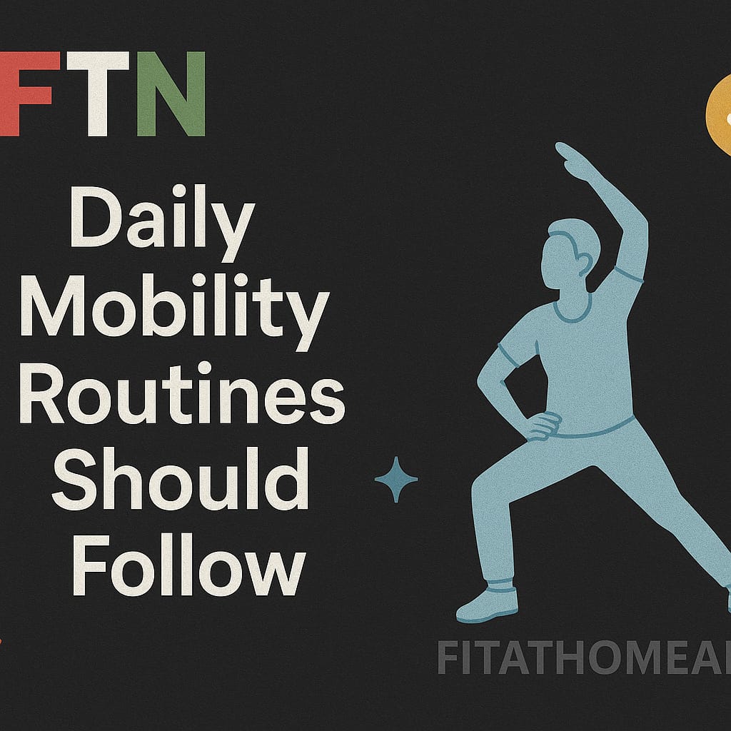 Older American man walking confidently outdoors as part of a daily mobility routine for seniors, promoting flexibility and independence – FTN logo included