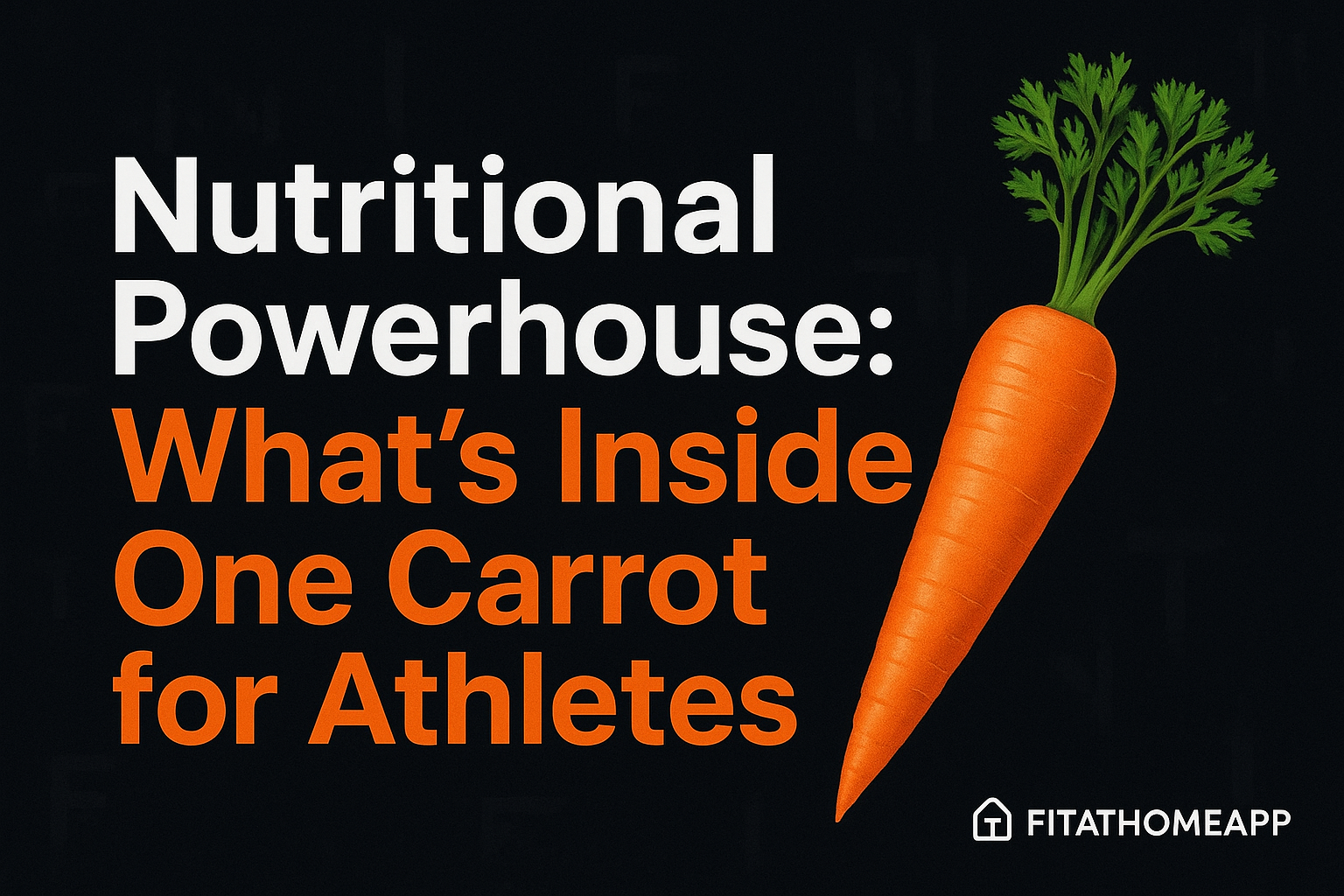 Carrots for athletes aren’t just about crunch—they're a compact source of performance-enhancing nutrients. Just one medium carrot delivers a powerful combination of:
